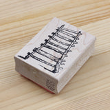 100 PROOF PRESS Wooden Rubber Stamp Bowed Ladder