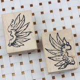 100 PROOF PRESS Wooden Rubber Stamp Bird Wing, Left