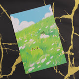 PANDA YOONG Frog & Ducky Green Magical Field Postcard