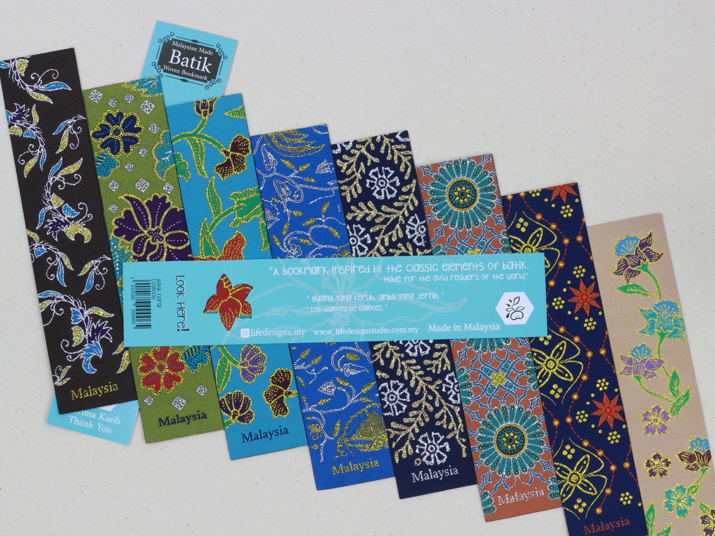 LIFE DESIGN STUDIO Woven Batik Bookmarks