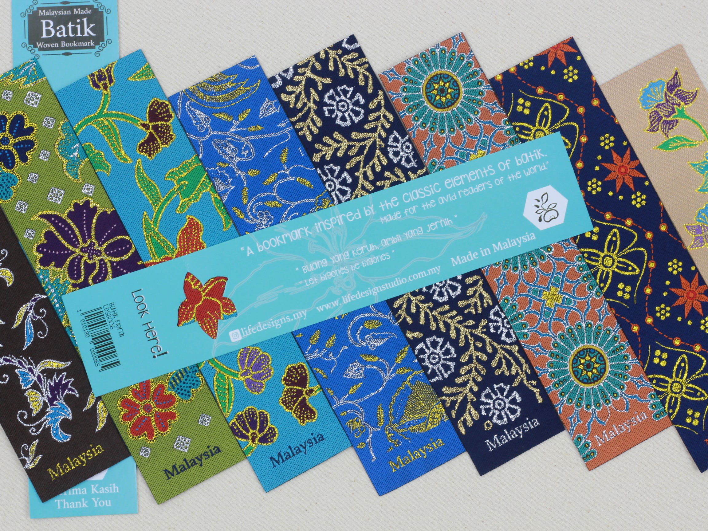 LIFE DESIGN STUDIO Woven Batik Bookmarks