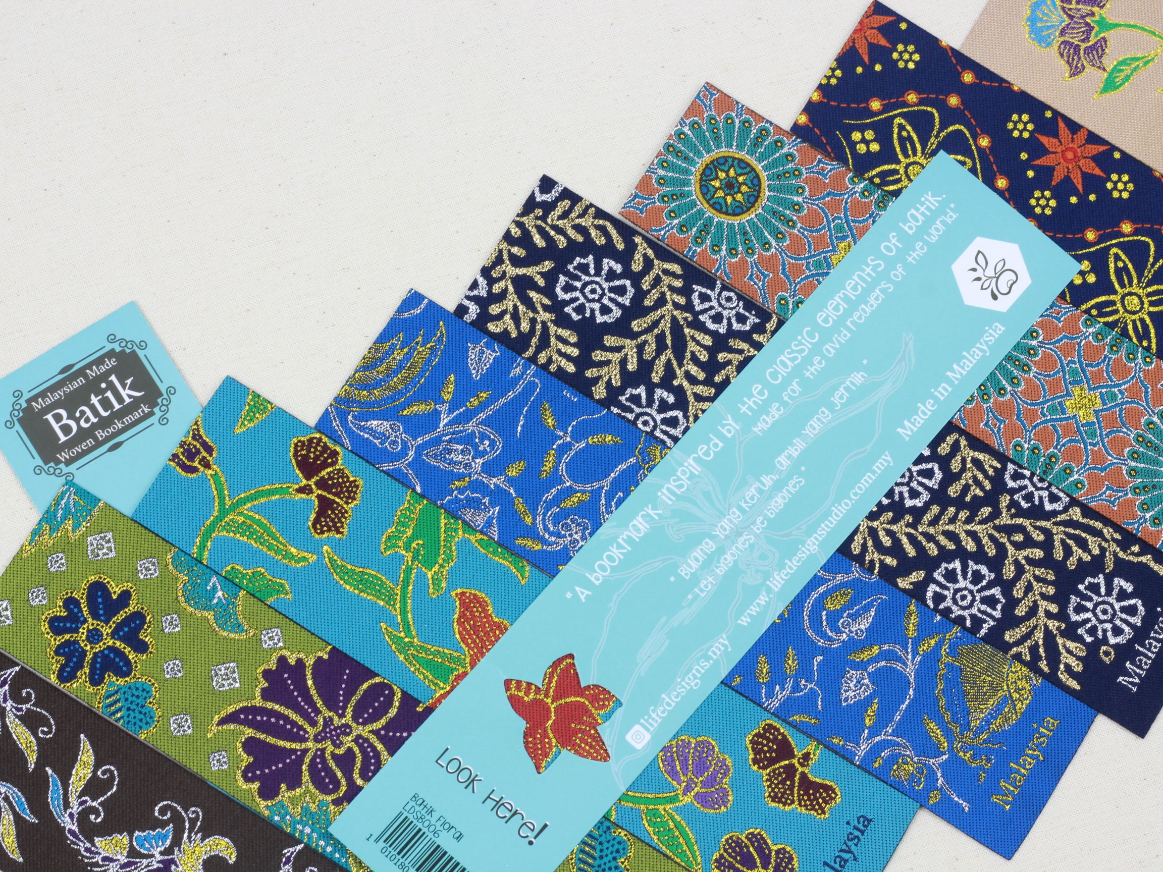 LIFE DESIGN STUDIO Woven Batik Bookmarks