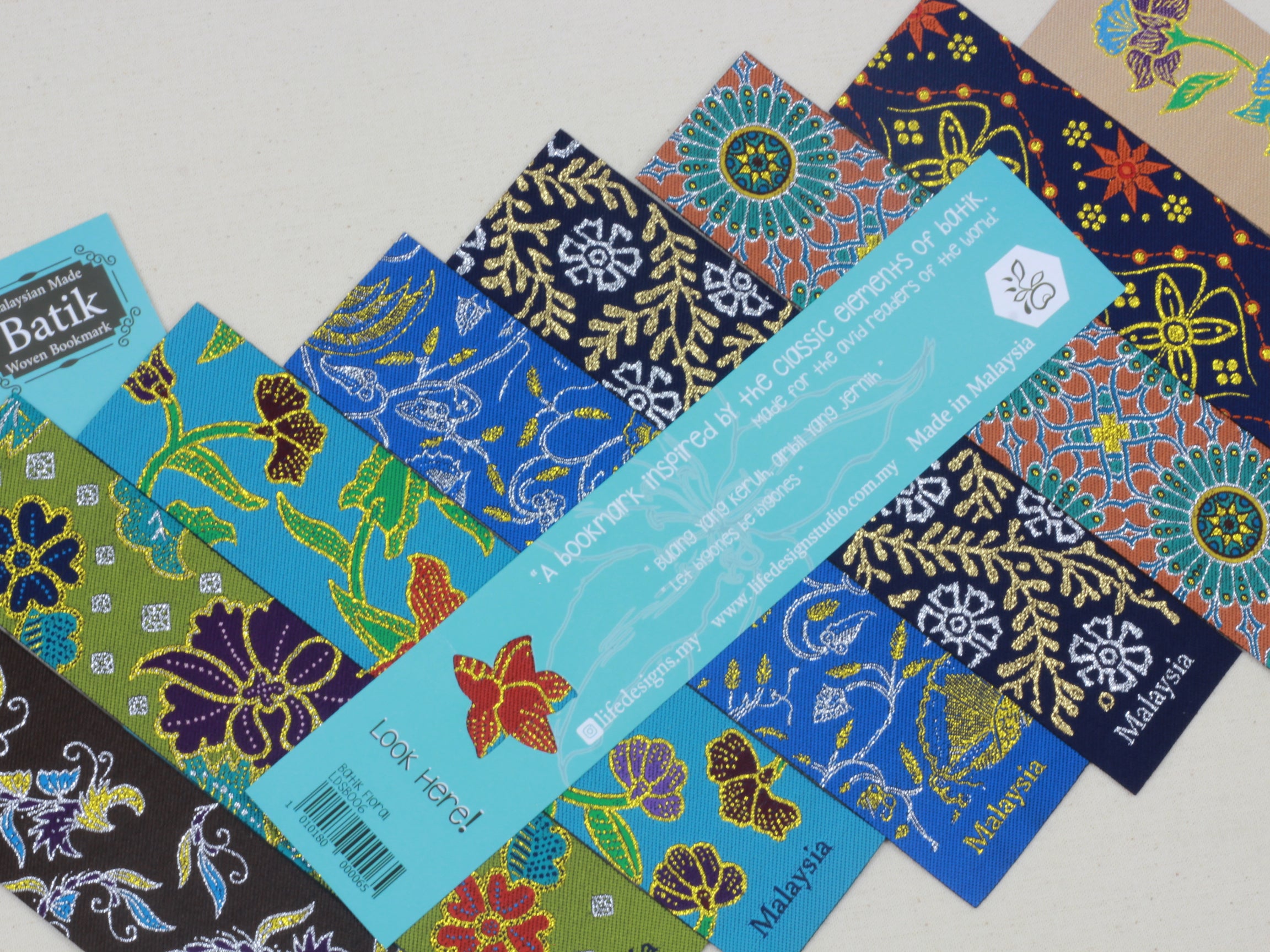LIFE DESIGN STUDIO Woven Batik Bookmarks