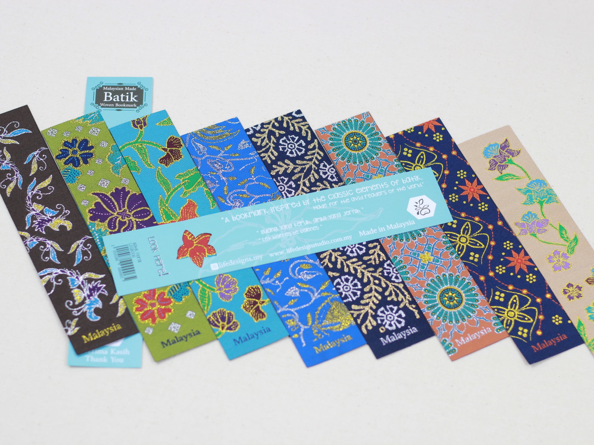 LIFE DESIGN STUDIO Woven Batik Bookmarks