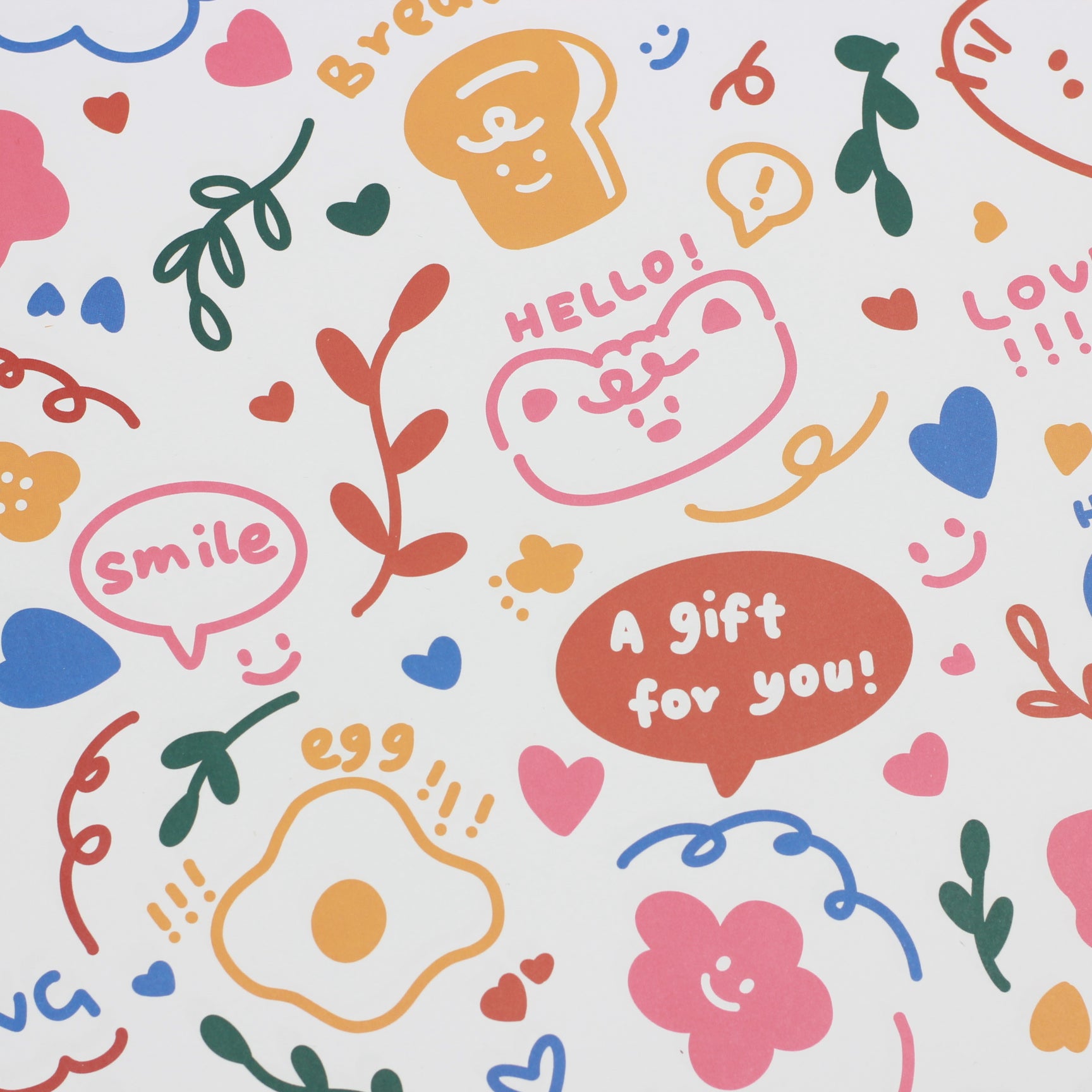 Artisan Wrapping Paper Kitty Happy Wishes