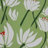 Artisan Wrapping Paper White Flowers + Grass Green