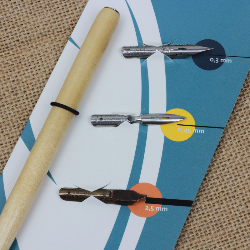 BRAUSE Nib Holder Plastic + 3x Assortment V Nibs