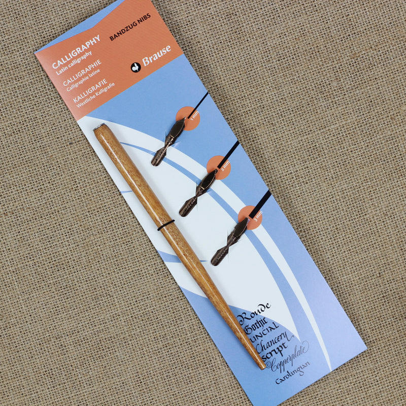 BRAUSE Nib Holder Plastic + 3x Calligraphy Nibs