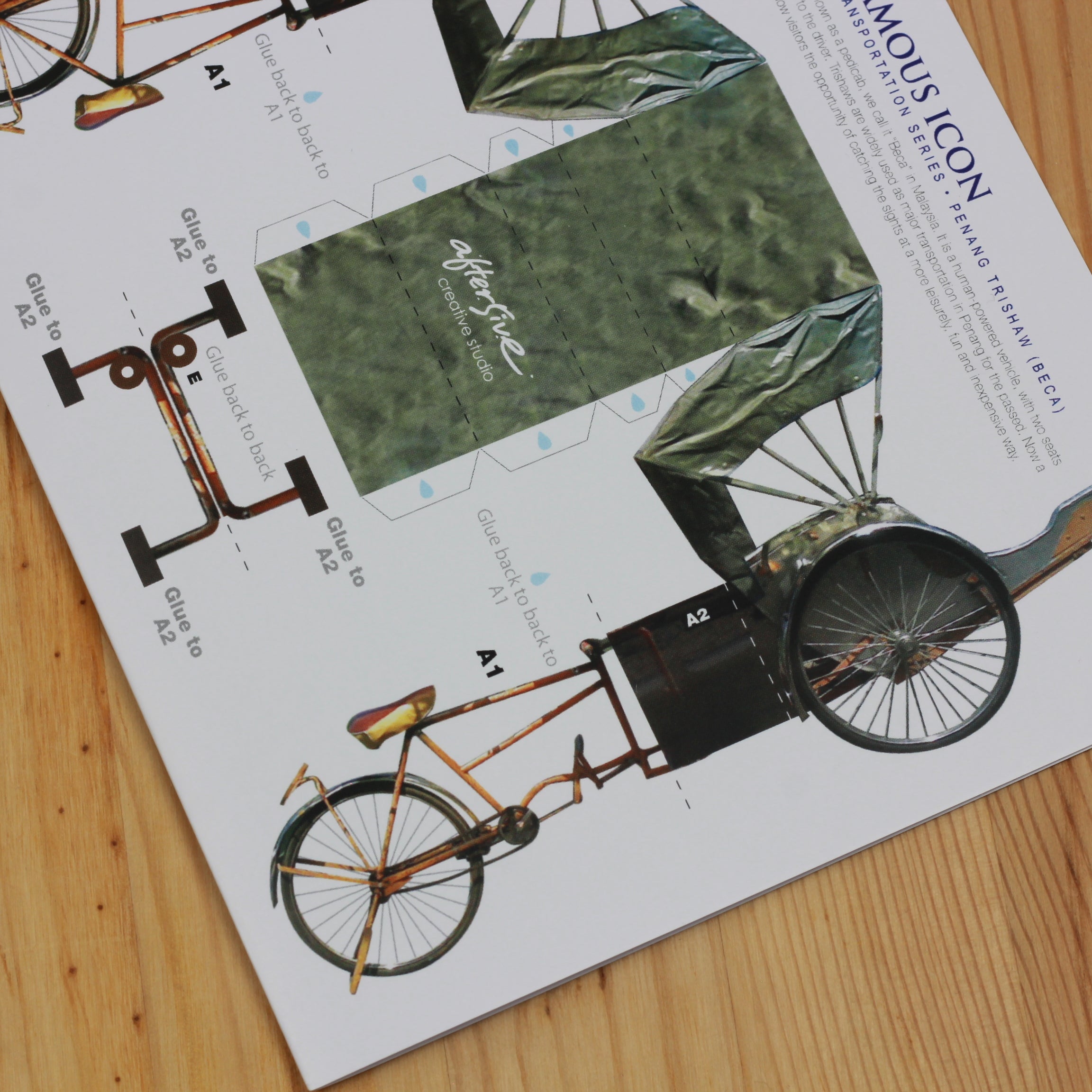 MUOC 3D Diy Trishaw Paper Craft