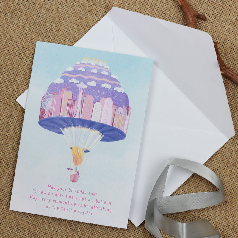 EJMEMENTO Greeting Card Floating Into Birthday Bliss