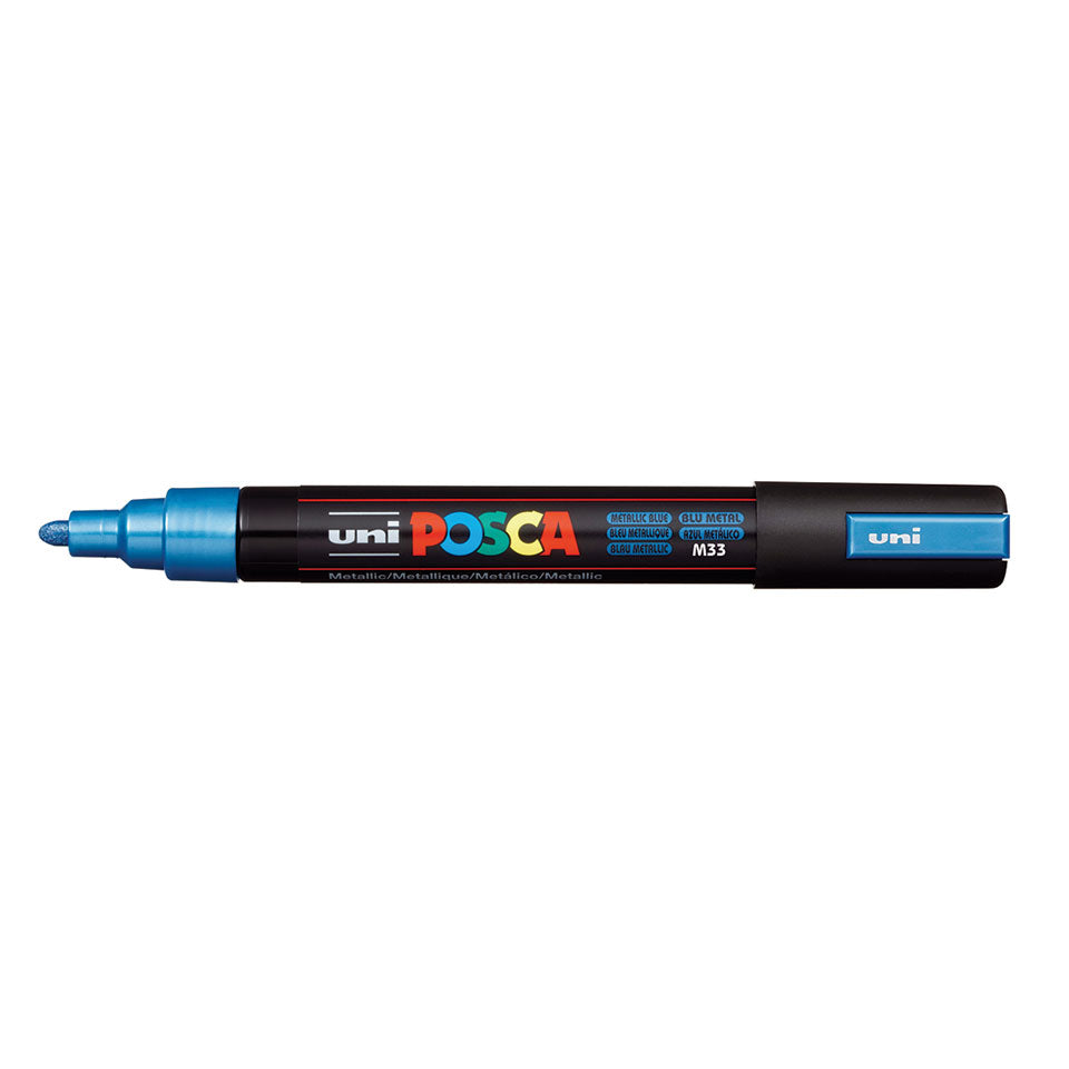 UNI Posca Water Marker Pen Medium Metallic Blue