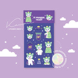 TFT Themed Sticker Sheet Little Froggie Teddy