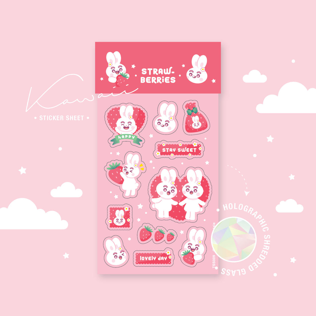 TFT Themed Sticker Sheet Strawberries