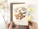 WHIMSY WHIMSICAL Greeting Card C. Foil You're Loved, Fox & David Austin