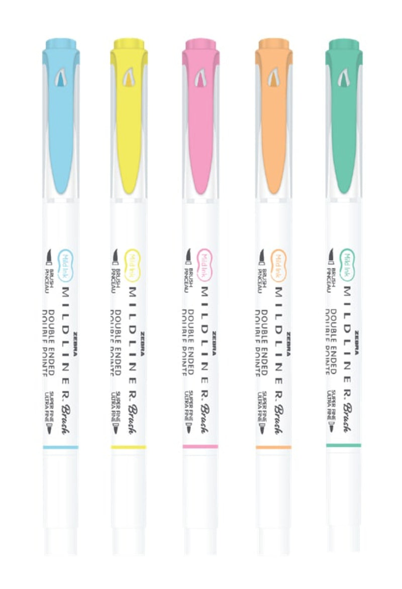 ZEBRA Mildliner Brush WFT8 5Colors Set Friendly