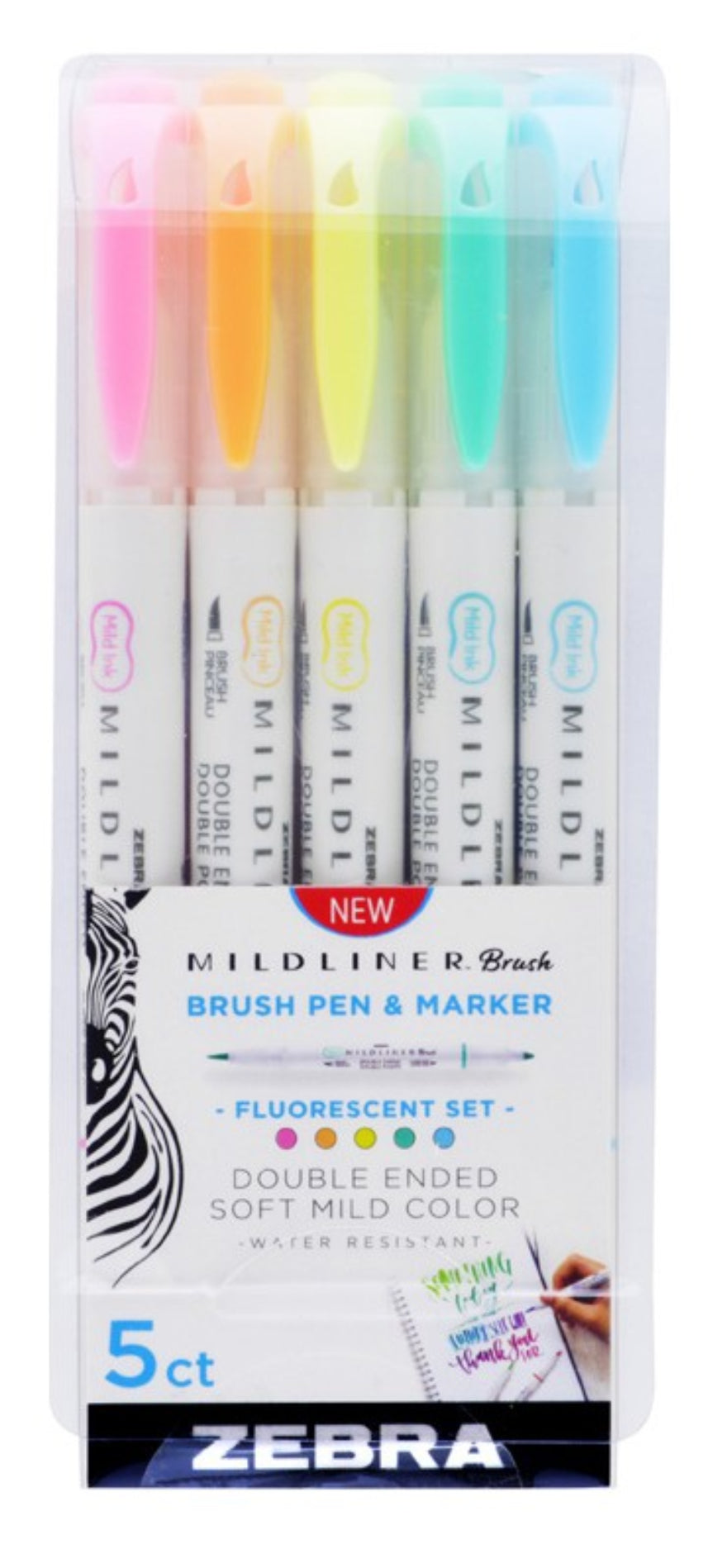 ZEBRA Mildliner Brush WFT8 5Colors Set Friendly