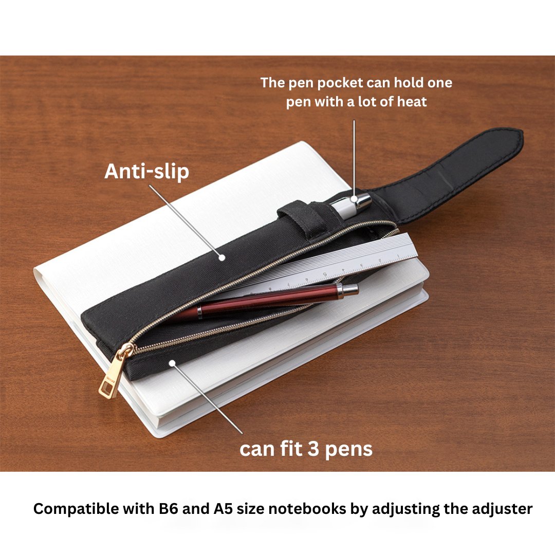 MD Book Band Pen Case B6-A5 Black A
