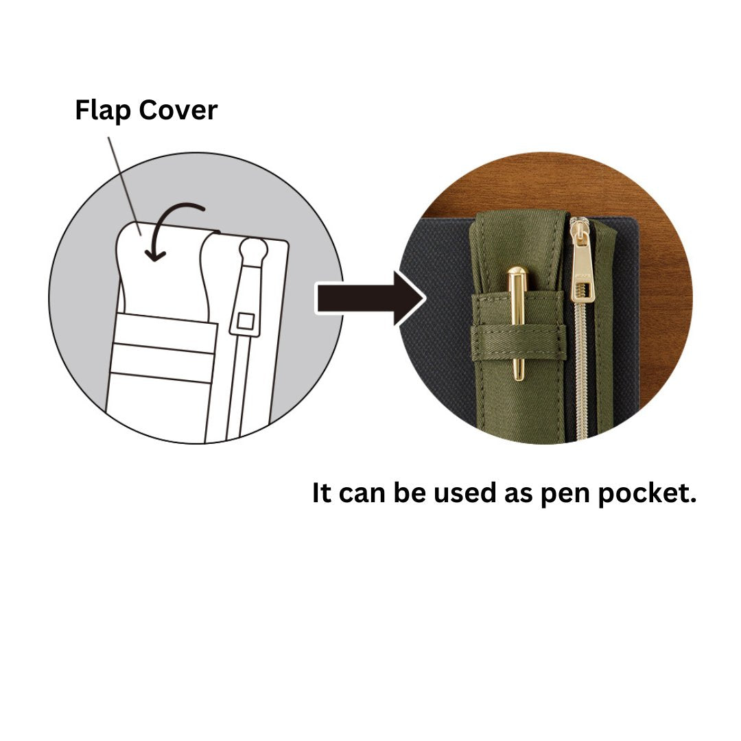 MD Book Band Pen Case B6-A5 Black A