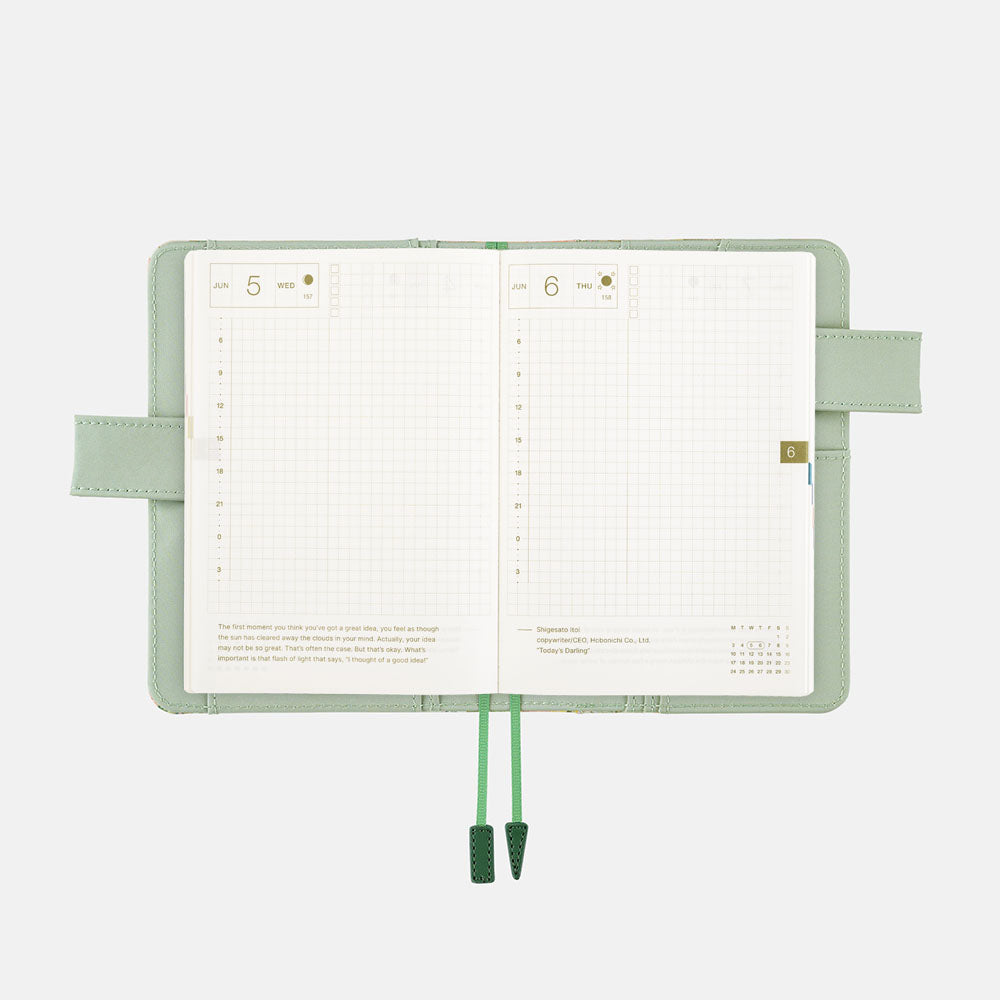 HOBONICHI TECHO 2024 A6 Liberty Fabrics Hollyhocks Orange (Cover Only)