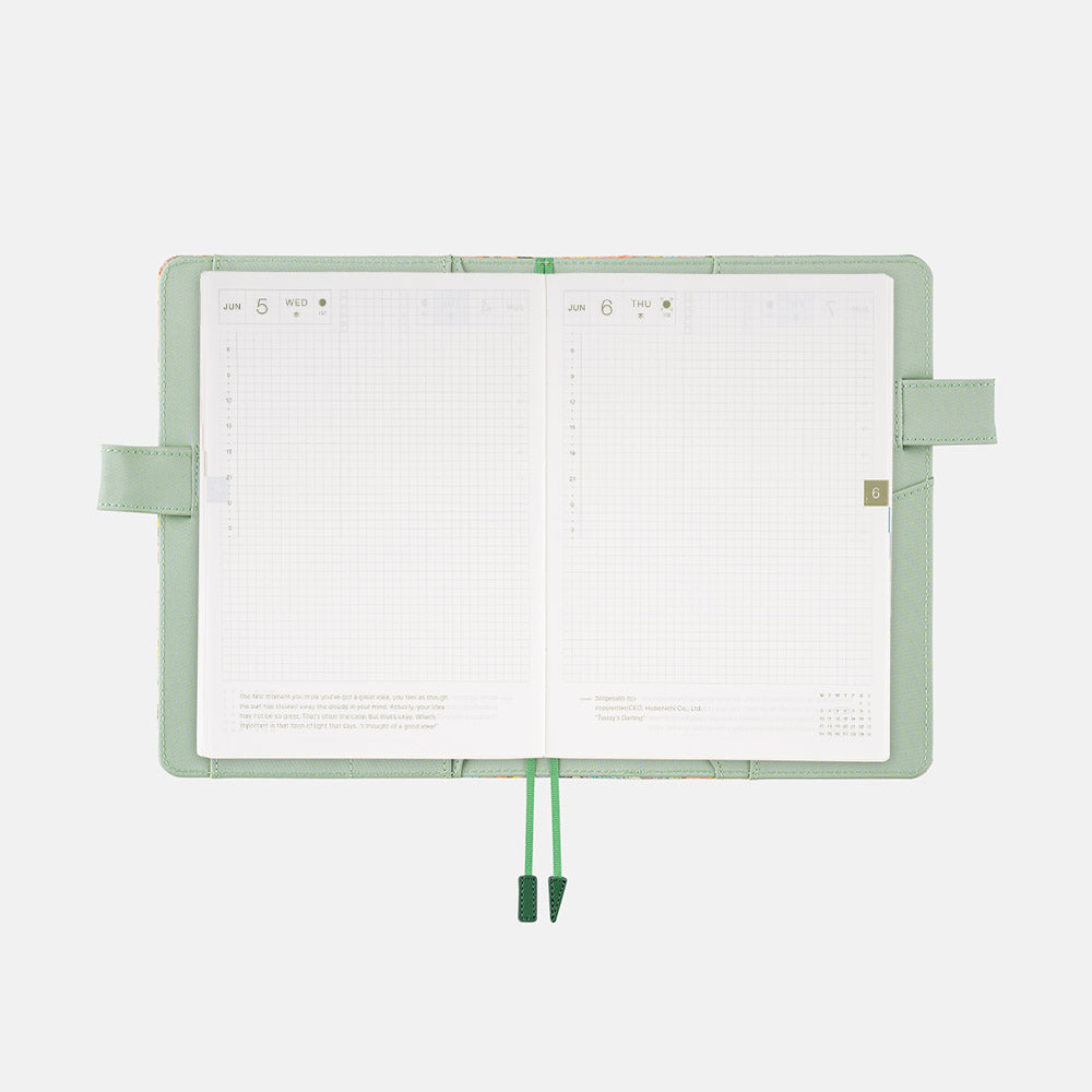 HOBONICHI TECHO 2024 A5 Liberty Fabrics Hollyhocks Orange (Cover Only)