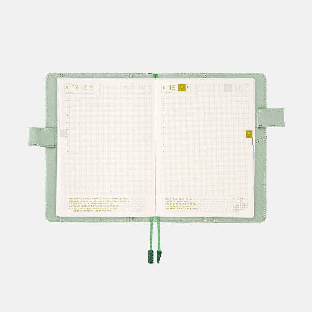 HOBONICHI TECHO 2024 A5 Liberty Fabrics Hollyhocks Orange (Cover Only)