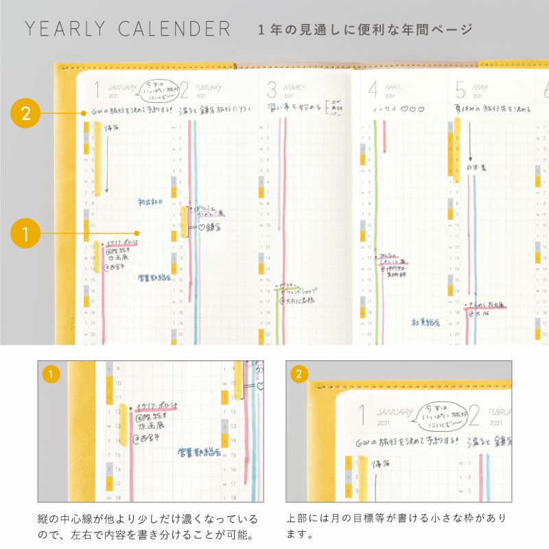 SUNNY Schedule Book Daily 2021 LSD-01 Yellow