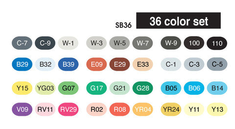 COPIC Sketch Marker 36Cols Set