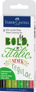 FABER-CASTELL PITT Artist Pen Hand Lettering-Wallet of 6pcs