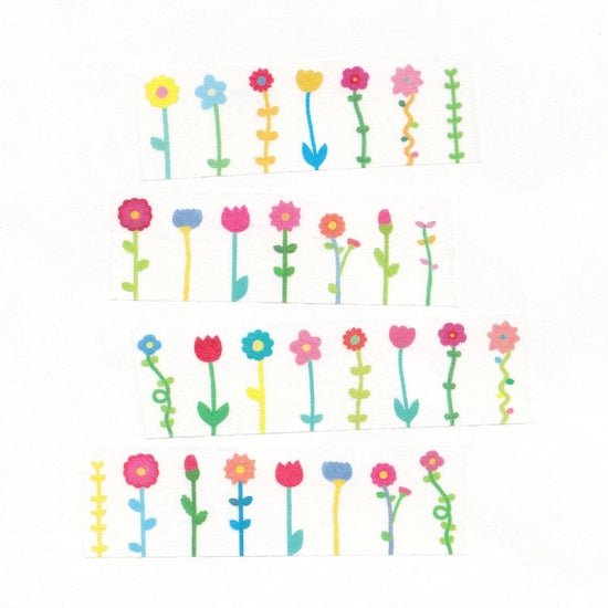 AIUEO Masking Tape Flower Colorful
