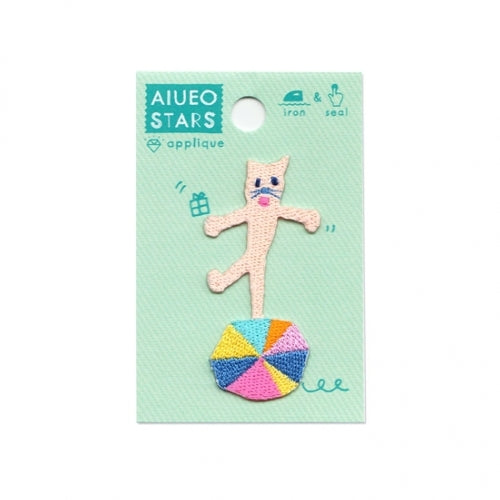 AIUEO Applique Stars Stone Cat Colorful