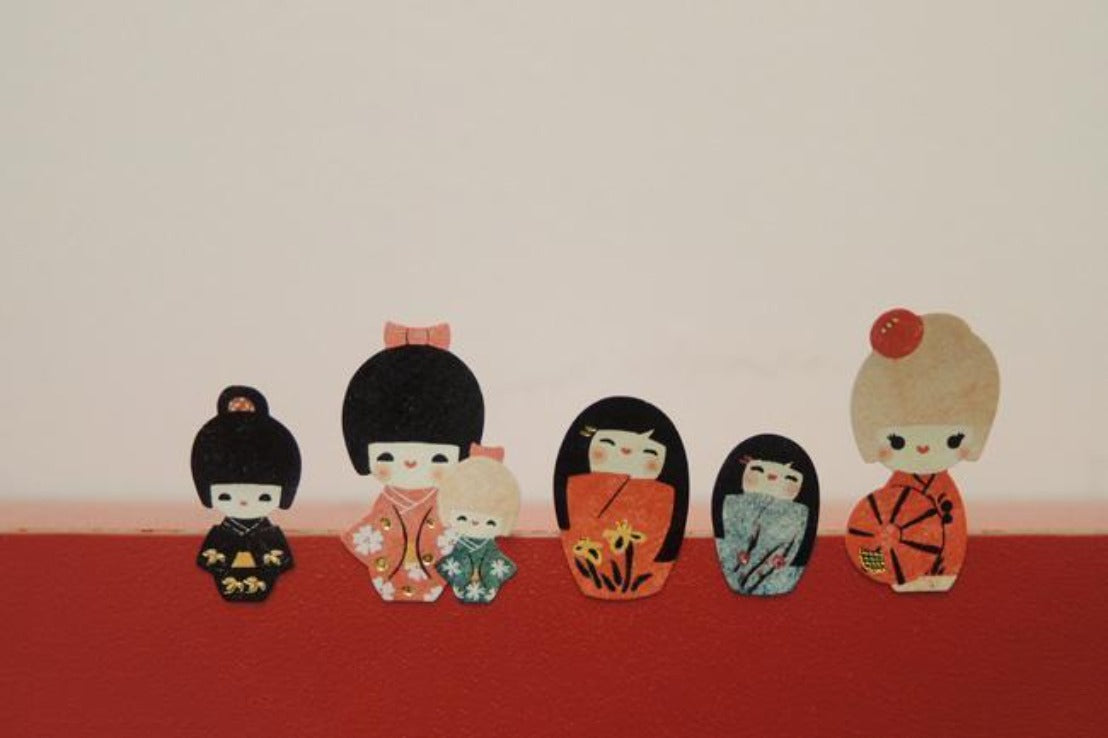 SUATELIER Stickers Kokeshi