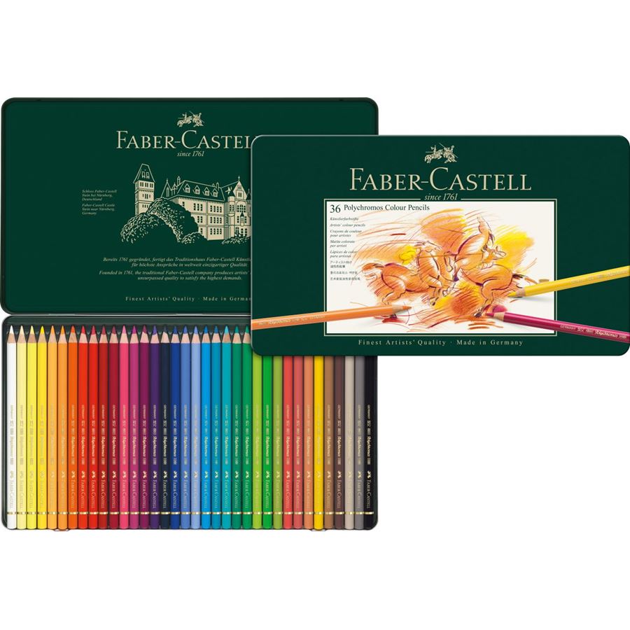 FABER-CASTELL Polychromos Color Pencils-Tin of 36