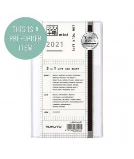 KOKUYO 2021 Jibun Techo Diary 3in1 Mini STD-White