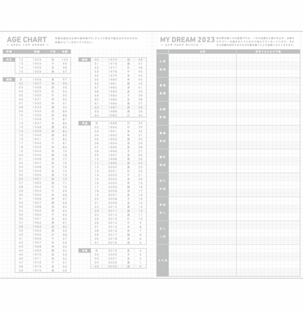 KOKUYO 2023 Jibun Techo Diary 3 in 1 Std Clear White