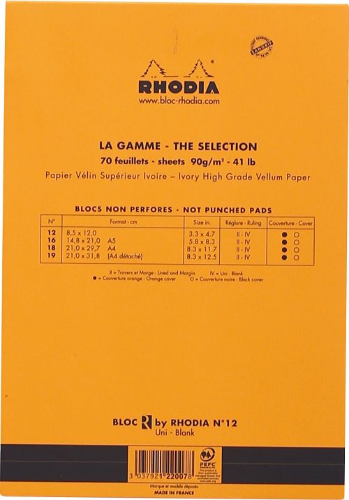RHODIA Orange Le R Pad