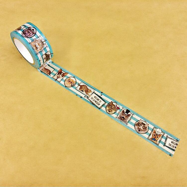 BDA049 ネコフレームブルー WASHI TAPE