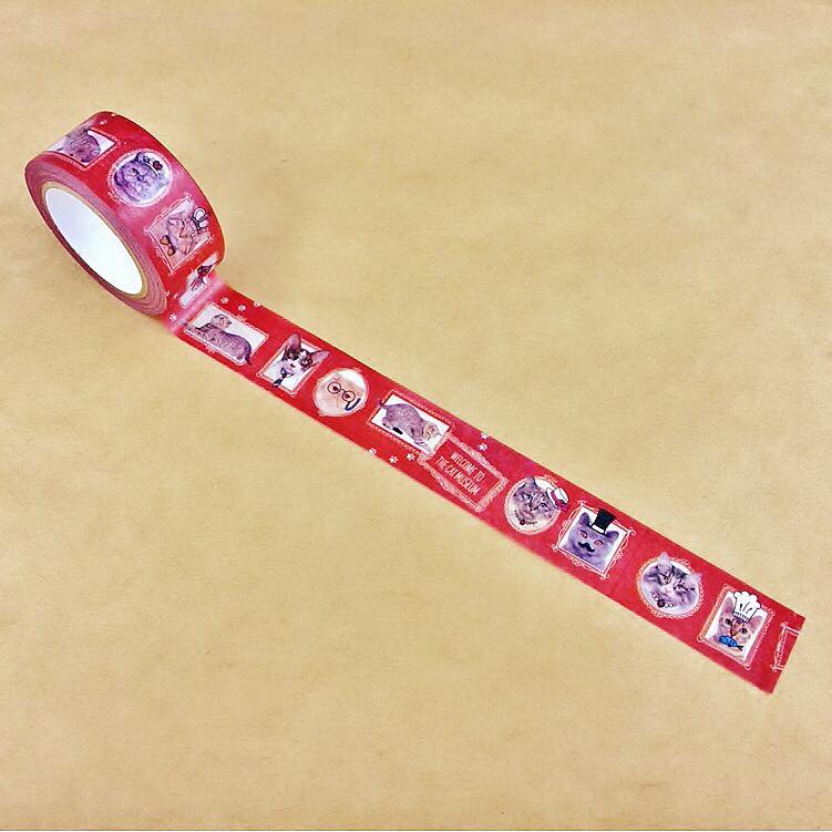 BDA048 ネコフレームレッド WASHI TAPE