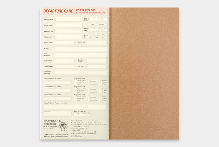 TRAVELER'S 2019 Notebook Refill