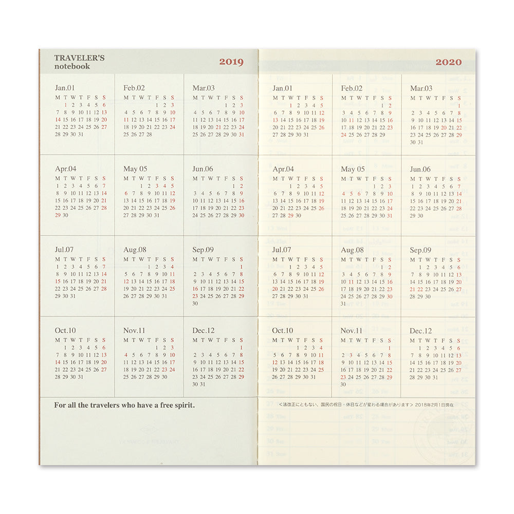 TRAVELER'S 2019 Notebook Refill
