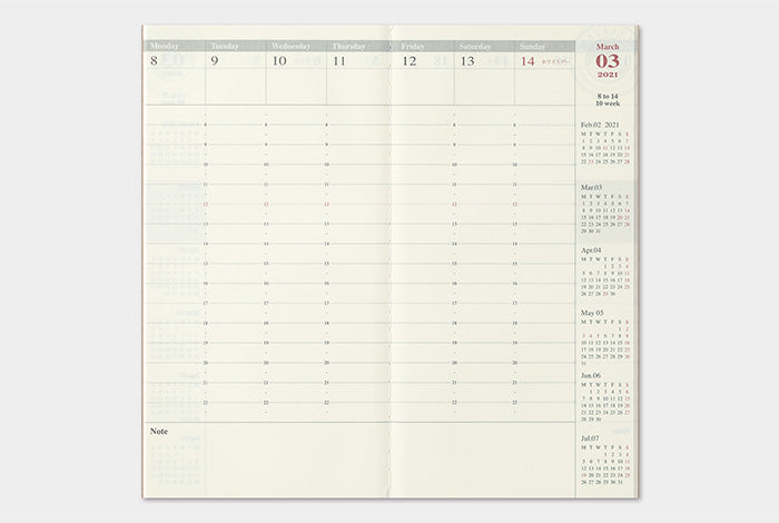 TRAVELER'S Notebook Refill 2021 Weekly Vertical