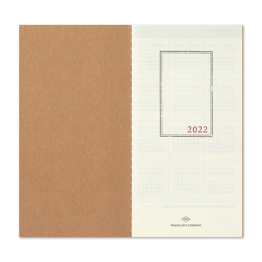 TRAVELER'S 2022 Notebook Refill Monthly