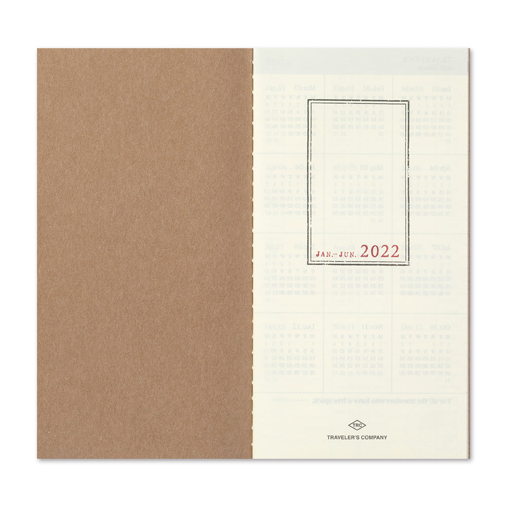 TRAVELER'S 2022 Notebook Refill Weekly Vertical