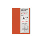 TRAVELER'S 2022 Notebook Passport Size Refill Monthly