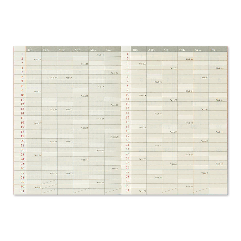 TRAVELER'S 2023 Notebook Passport Size Refill Monthly