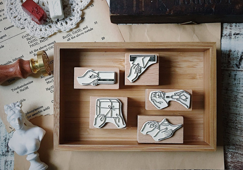 WLEKD Stationery Rubber Stamps - Hand Series 02