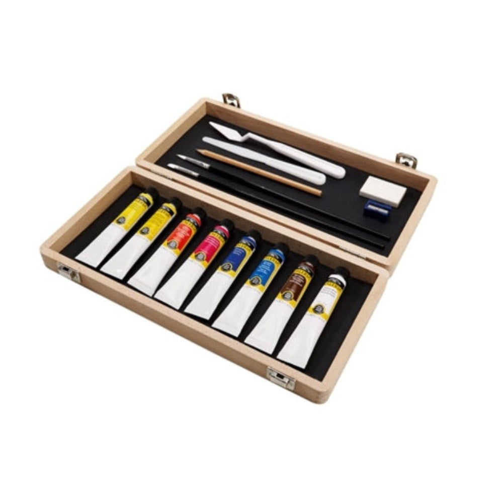 W&N Galeria Small Wooden Art Box Set