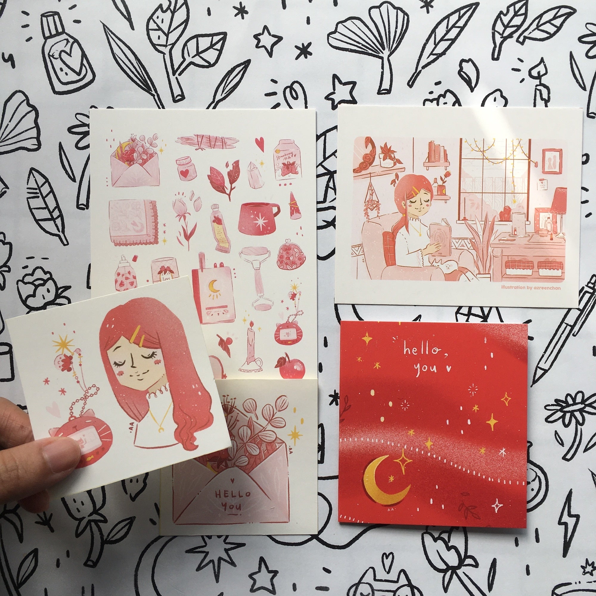 AZREENCHAN Art Print Postcard May's Pack