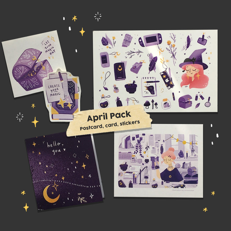 AZREENCHAN Art Print Postcard April's Pack