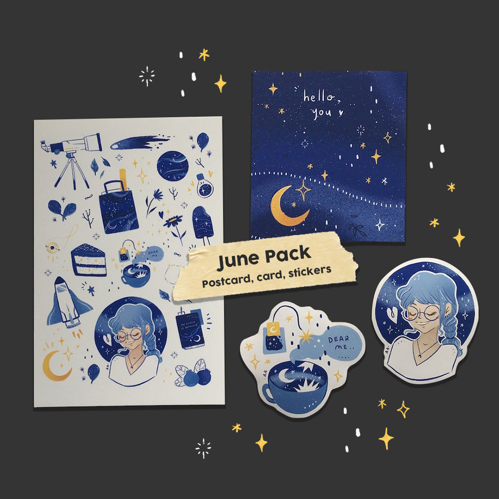AZREENCHAN Art Print Postcard June's Pack