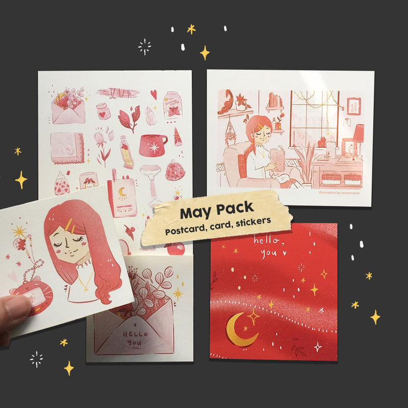 AZREENCHAN Art Print Postcard May's Pack